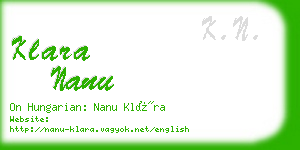 klara nanu business card